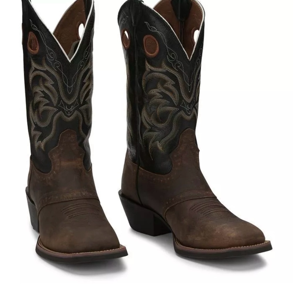Justin Rolliker Tan Water Buffalo 12’ Men’s Wide Square Toe